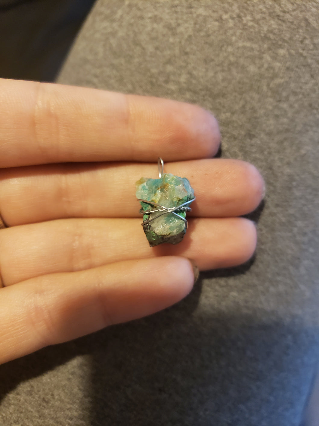Beautiful crystal turquoise pendant